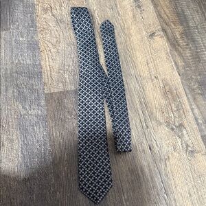 Men's Houndstooth Patterned Tie - Blue and Gray